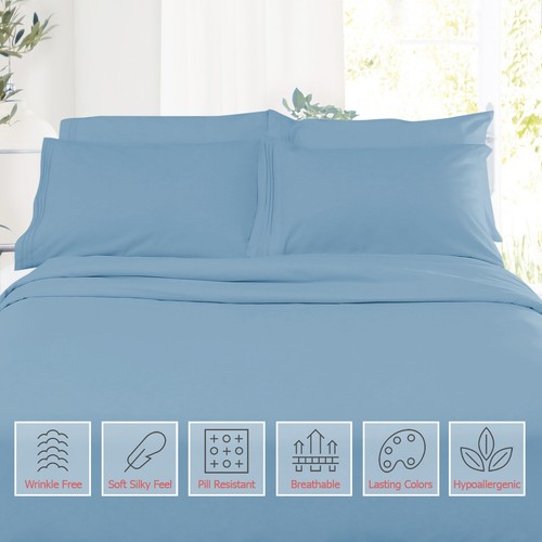 Twin Size Double Brushed Microfiber Hotel Style Bed Sheets,Deep Pocket Sheet Set - Picture 47 of 359
