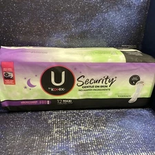 U by Kotex Security Feminine Maxi Pad with Wings Overnight Extra Heavy - 12 Pads