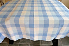 Vintage blau und weiß kariert Baumwolle Tischdecke 50" x 53" sehr guter Zustand