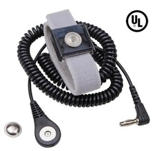 Desco 09202 - Jewel MagSnap Adjustable Wrist Strap, Elastic, 6' Coil Cord