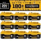 Pack 12.0AH For DeWalt 20V 20 Volt Max XR Lithium Ion Battery DCB206-2 DCB205-2