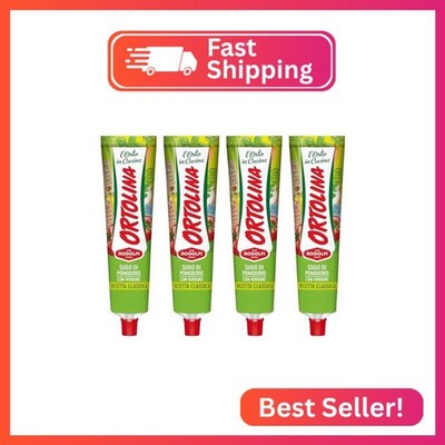 Tomato Paste Tube ''Ortolina'' Rodolfi Sauce, 130 gr (4.5 Oz) - Pack of 4, Authent