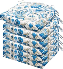 Outdoor Chair Cushions Set of 6, Water Resistant Patio Chair Cushions with Ties,
