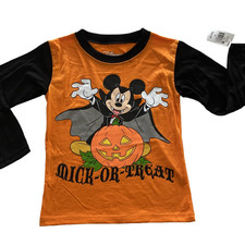Halloween Boys Mickey Mouse Mick or Treat Long Sleeve T-Shirt 2T