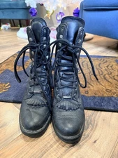 Double H Vintage Black Fringe Cowgirl Elphaba Wicked Boots 7M