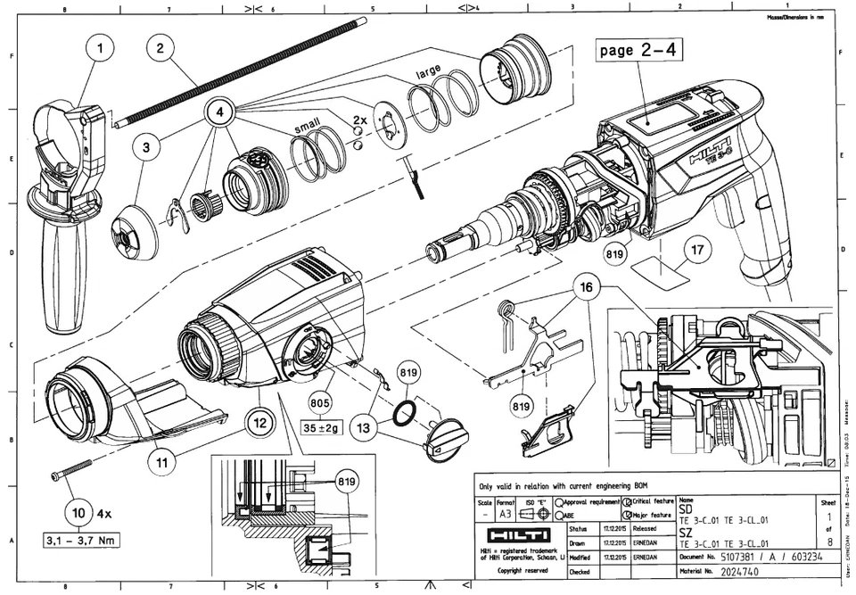 HILTI Schalter / Arbeitsdrehzahlschalter für TE 3-C TE 3-M 2082167