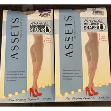 Assets By Spanx Women’s Color Nude Size 5 Hi-waist Mid Thigh Shaper Set Of 2