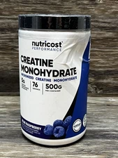 Creatine Monohydrate Powder (Blue Raspberry), 500 Grams (1.1 LBS) - Exp 1/2028