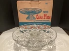 Vintage Anchor Hocking EAP 13 1/2” Star of David Footed Cake Plate in Box VG