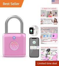 Stylish USB Rechargeable Fingerprint Padlock with APP Unlocking - Rosebud Pink