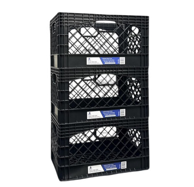 Gorilla Crate 24QT 3 Pack Milk Crate Black