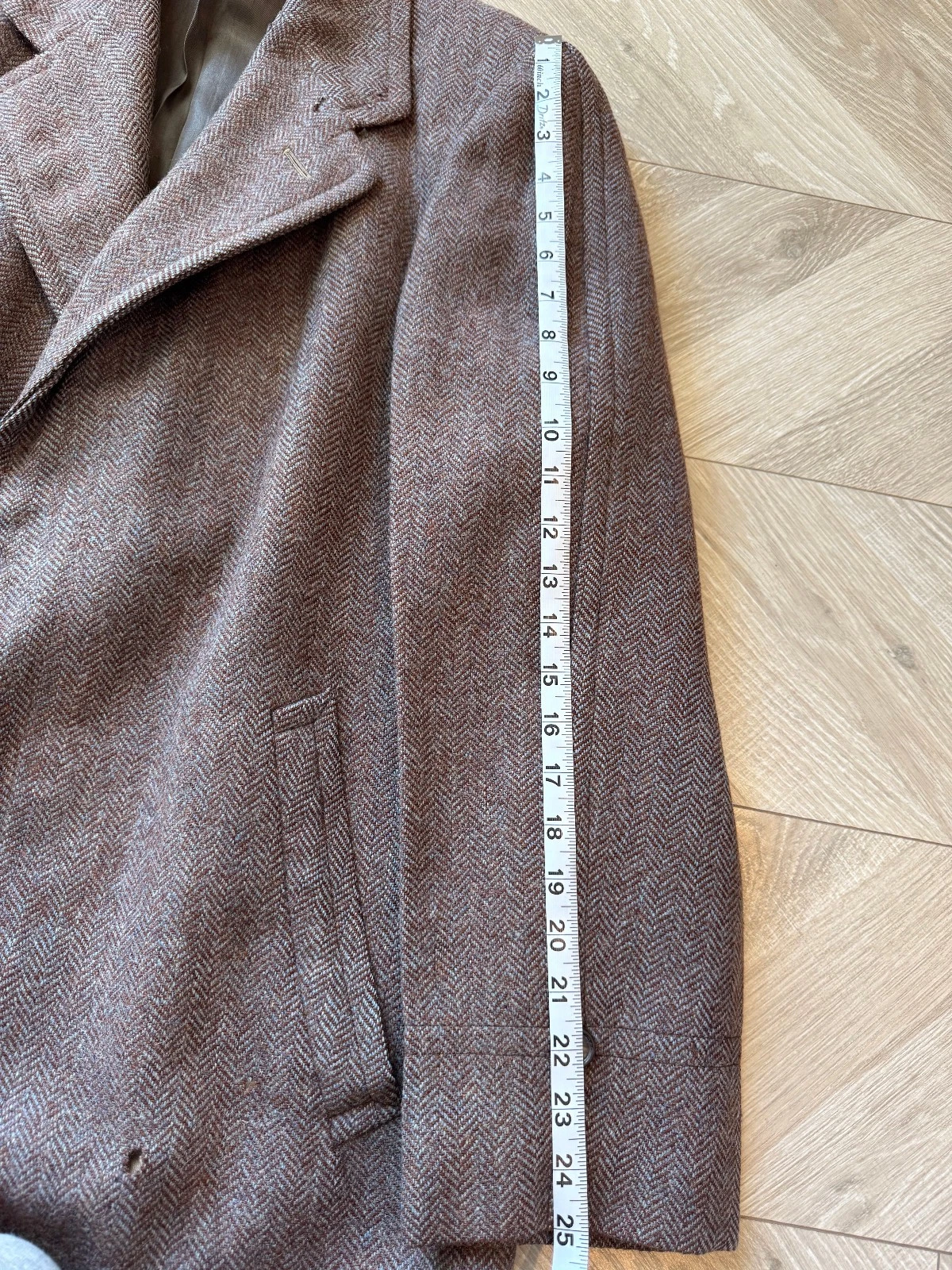 1930s 1940s VTG Brown Wool Tweed Overcoat 36R/37R AS-IS image 10