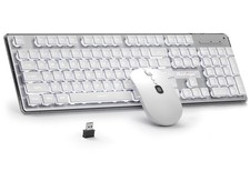 Wireless Keyboard and Mouse Combo, Rechargeable Backlit Gaming Set for PC, Mac