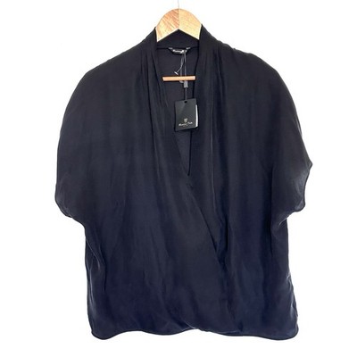 NWT Massimo Dutti Shirt Women s Large Black Mulberry Silk Lightweight Blouse Top