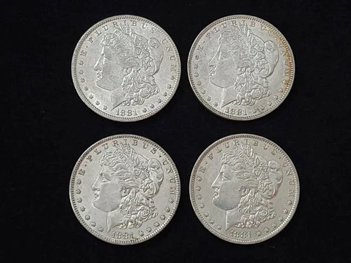 Group of 4 1881-O Morgan Silver Dollars XF-AU NICE!