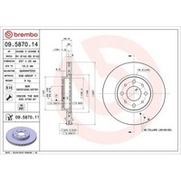 2X Brembo Bremsscheibe Prime Line - Uv Coated FüR Alfa Romeo Fiat Lancia