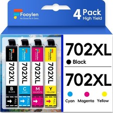 4x Compatible With 702XL Ink Cartridges for Epson WorkForce WF-3720 WF-3730 3725