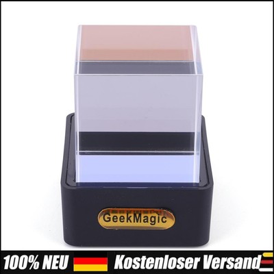 Crystal Cube Holographic Desktop Smart Weather Station Digital Clock (Black)