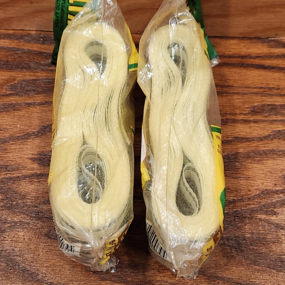 Kit de 2 sillas de césped Wellington vintage re-web NOS amarillo negro rayas 39 pies EE. UU. Foto 3 de 4