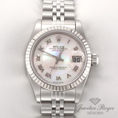 Rolex Lady Datejust Edelstahl Weissgold 750 2003 Perlmutt Automatik Stahl Gold