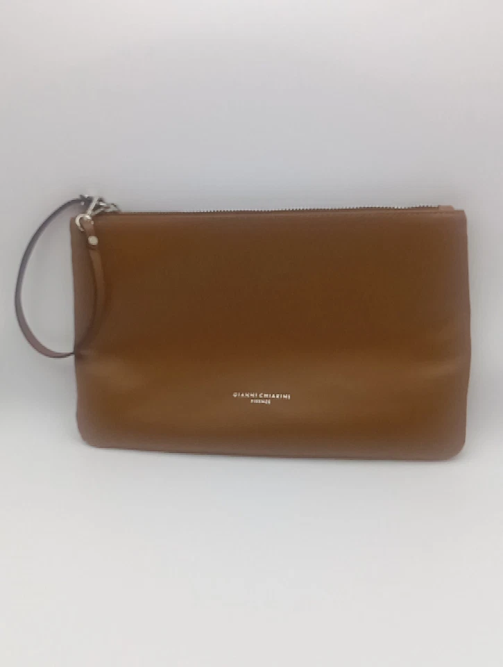 Bolso sin asas Gianni Chiarini Firenze de cuero tostado italiano nuevo sin etiquetas Foto 3 de 4