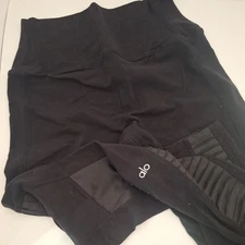 Alo Yoga Moto Leggings Womens Medium Black Textured Ribbed Athletic Performance