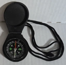 Mini Compass Portable Liquid Hiking Survival Camping Compass with String, Black