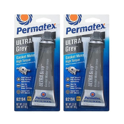 Permatex Ultra Grey 82194 RTV Silicone Gasket Maker Set Rigid (2 Pack)