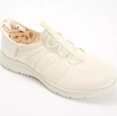NWT Skechers Hands Free Slip-In Natural Sneaker 6 Coral Bliss Memory Foam Insole