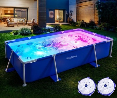 Above Ground Pool,2026 Frame Deep Swimming Pool with Pool Lights,Rectangle Famil