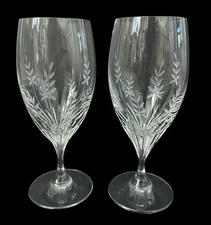 4 Mikasa Crystal Cypress Ice Tea Glasses Goblets 7 5/8”. Set Of 2