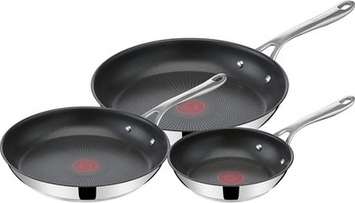 Tefal Jamie Oliver by Cook's Direct On Pfannen-Set 20/24/28 cm, rostfrei Schwarz