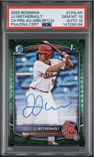 2025 Bowman - Chrome Prospect Autographs JJ Wetherholt #CPA-JW Green Reptilian