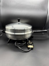 Farberware Stainless Steel 12" Electric Skillet Fry Pan B310-A Clean & Works VTG