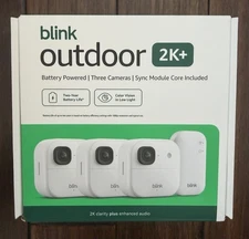 NEW BLINK OUTDOOR 2K+ WIRELESS SECURITY 3 CAMERA SYSTEM - WHITE