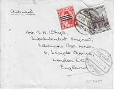 Egypt - Air Mail Cover - to Londonn - 30.12.53 (25-3370)-Paquebot Postmark