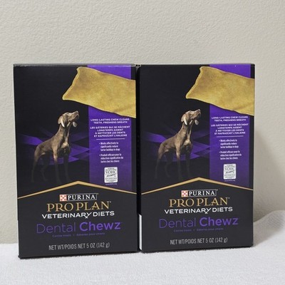 Purina Pro Plan Dental Chewz Vet Diets Dog Treats 5 Oz. Box Lot of 2 EXP. 2027