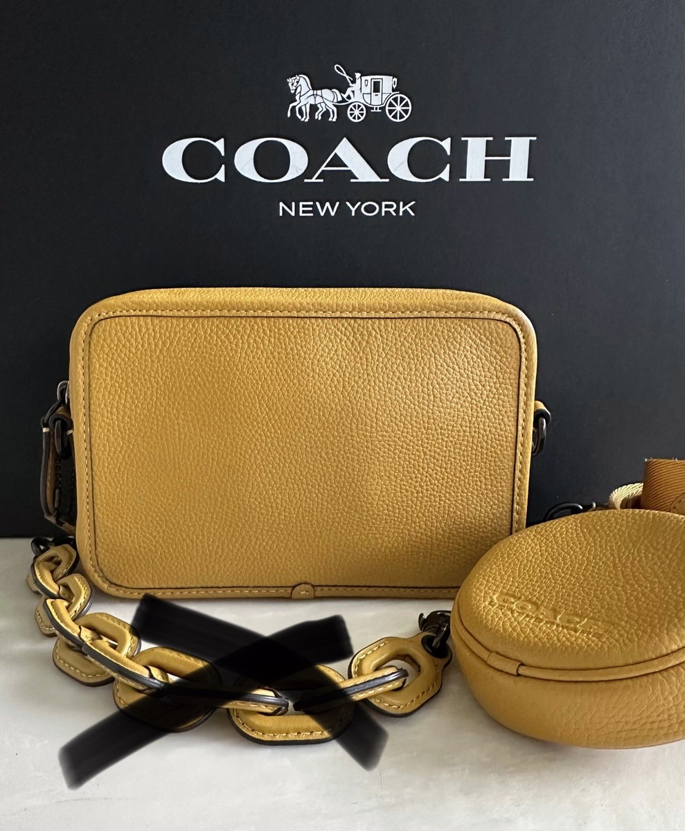 COACH CHARTER CROSSBODY W/HYBRID POUCH YELLOW LEATHER CE482 EUC | eBay