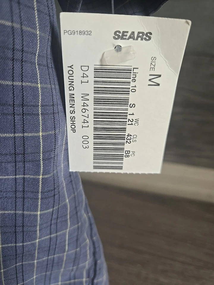 NWT-Ocean Current Mens Button Up Blue Striped Shirt Sz Med - Image 2 of 4