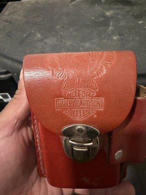 80s cigarette case 80s 90s Harley Davidson Motorcycles Leather Cigarette Case & Lighter Holder  Read