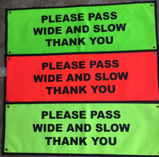 HI-VIZ NYLON FLUORESCENT  HORSE CARRIAGE DRIVING BANNER  30" x 10"