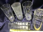 5 MIKASA CHEERS HIGHBALL GLASSES etched glass 3 DESIGNS! EXCELLENT! — photo 5