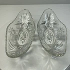 VINTAGE STAR OF DAVID  ANCHOR HOCKING BANANA SPLIT GONDOLA DISHES, SET OF 2