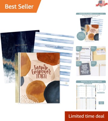 Undated Academic Year Teacher Planner - 7 Periods Lesson Plan Organizer 9x11