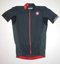 Castelli Rosso Corsa Women's Full Zip SS Jersey, Sz: Large, Black w/ Red Trim