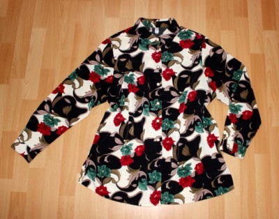 Bluse 44 46 Langärmlige Hemdbluse Geblümt Neuwertig