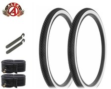 ALTA BICYCLE 26x 2 x 1-3/4 S7 WHITEWALL SCHWINN TIRES CLASSIC MINI BRICK 6pc SET