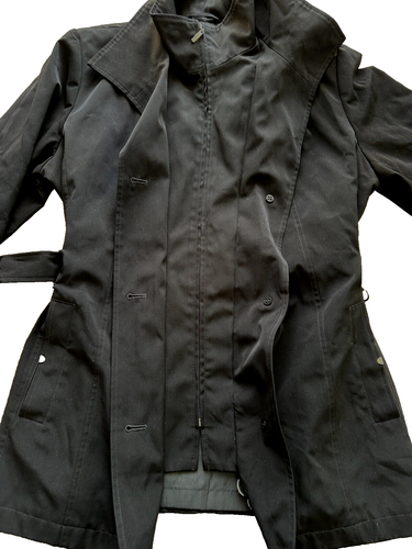 Gallery Black coat trench Women size L - Picture 8 of 10