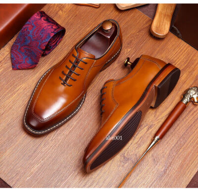Men's Real Leather Shoes Handmade Business Formal New Oxford Casual Dress  Shoes