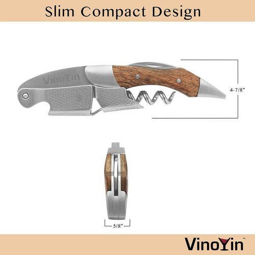 All In One Waiter's Corkscrew Gift Set - Stainless Steel with Ebony Wood Handle - 第 2/16 張圖片